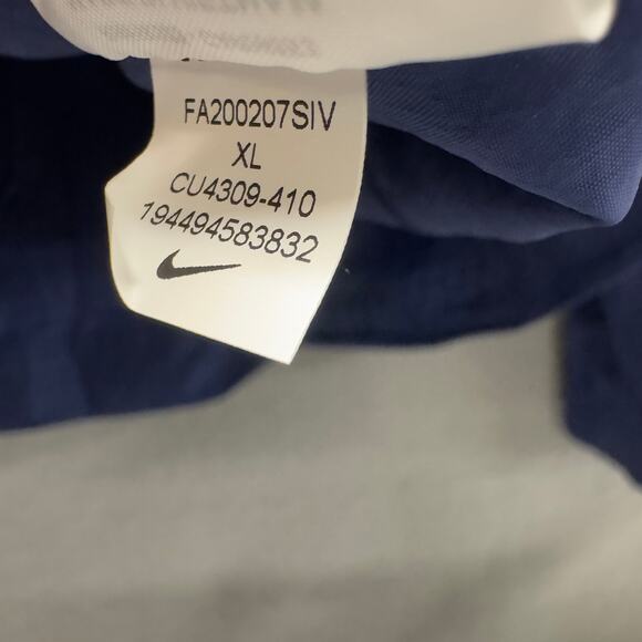 Nike Track Jacket Mens XL Blue Full Zip Windbreaker Nylon Hidden Hood + Pockets - Picture 9 of 10